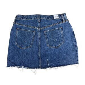 HUDSON Studded Denim Mini Skirt Frayed Hem Size 29